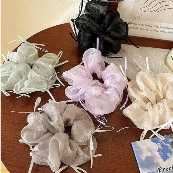 The Coquette Fairy - Aesthetic Shimmer Organza Hair Accessory for Balletcore Style