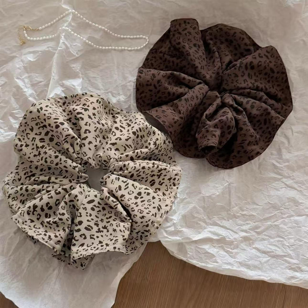 Animal Print Hair Tie - Aesthetic Leopard Scrunchie for Thick Hair