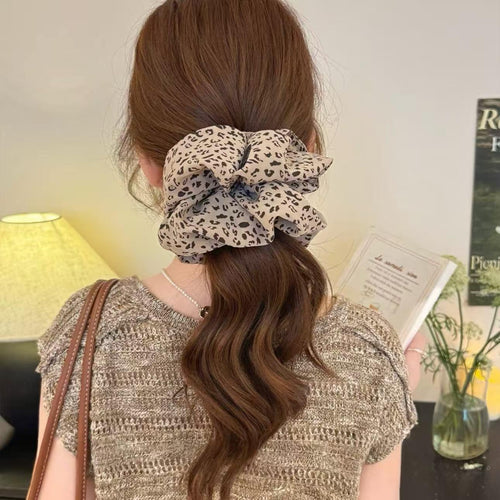 Animal Print Hair Tie - Aesthetic Leopard Scrunchie for Thick Hair