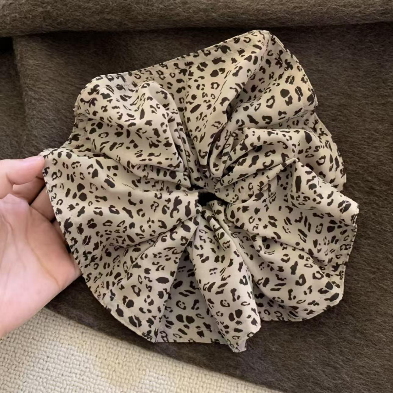 Animal Print Hair Tie - Aesthetic Leopard Scrunchie for Thick Hair