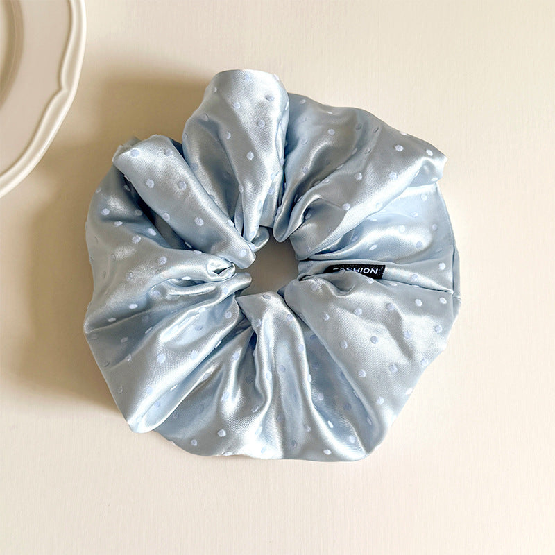 Premium Satin Polka Dot Scrunchie - Soft Silk-Feel Hair Tie for Healthy Hair