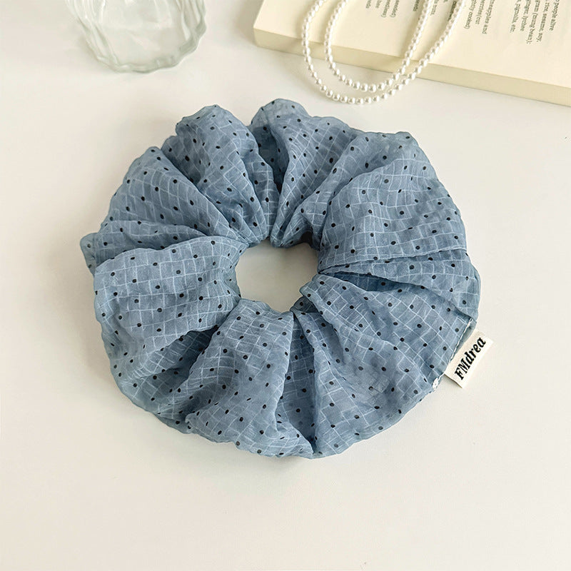 Romantic Tulle Hair Tie - Sheer Grid & Polka Dot Pattern Accessory