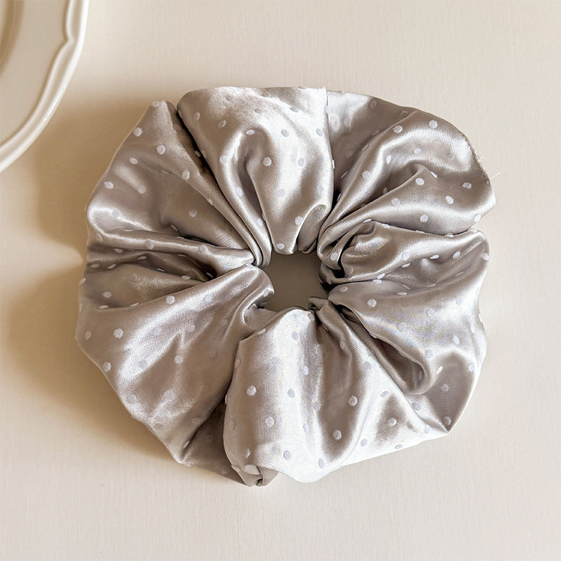 Premium Satin Polka Dot Scrunchie - Soft Silk-Feel Hair Tie for Healthy Hair