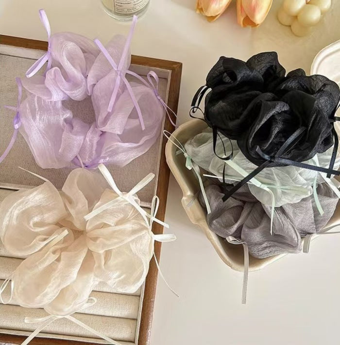 The Coquette Fairy - Aesthetic Shimmer Organza Hair Accessory for Balletcore Style
