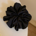Monochrome Muse Oversized Scrunchie - Silk-Finish Hair Tie for Maximum Volume